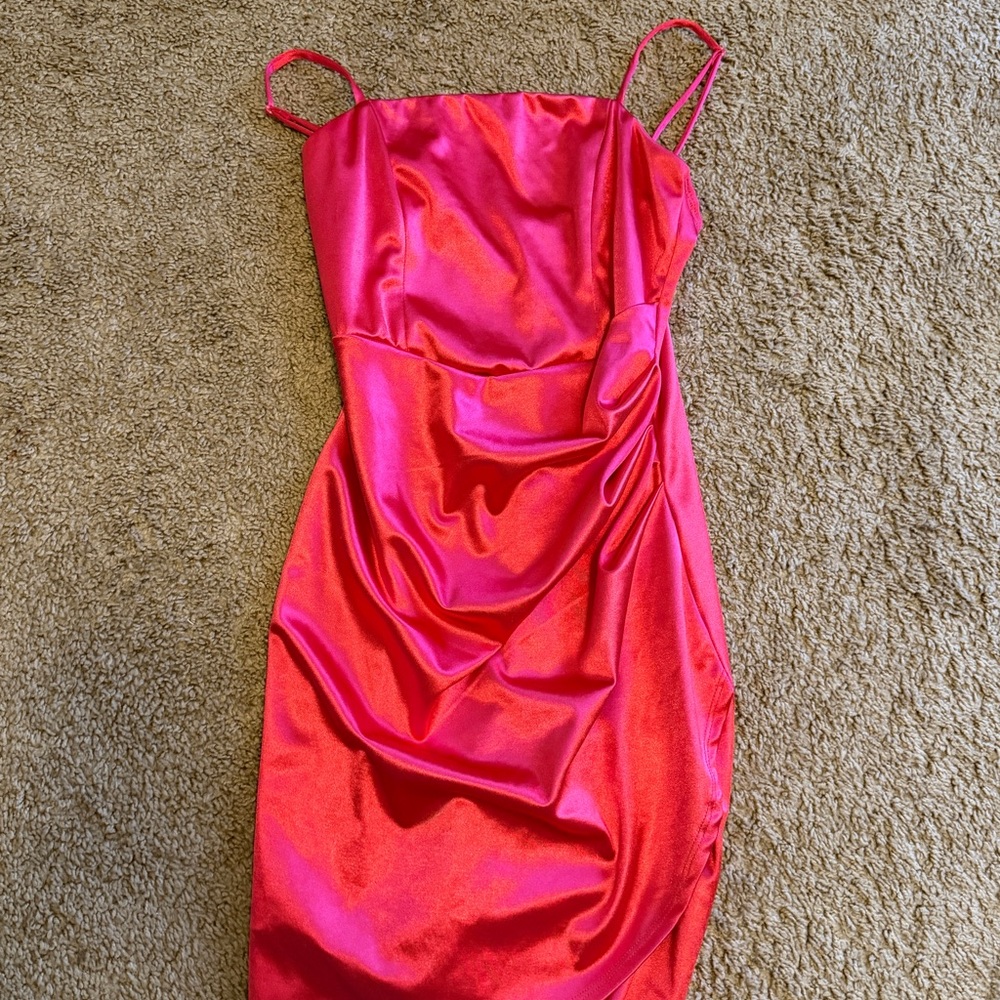 Elegant Pink Satin Dress